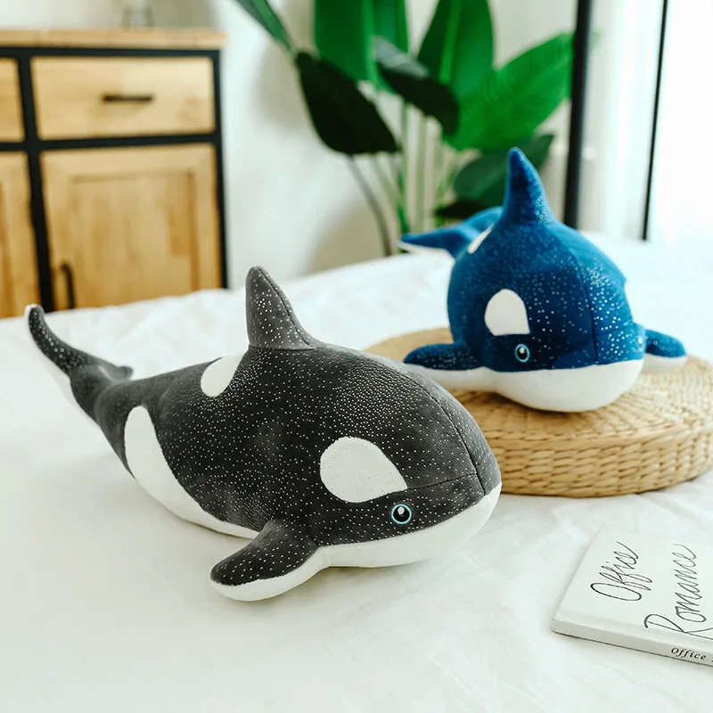 

30-75cm Whale Shark Plush Toys Soft Killer Shiny Stuffed Sea Fish Doll Sleep Pillow Children Kids Girls Birthday Christmas Gifts
