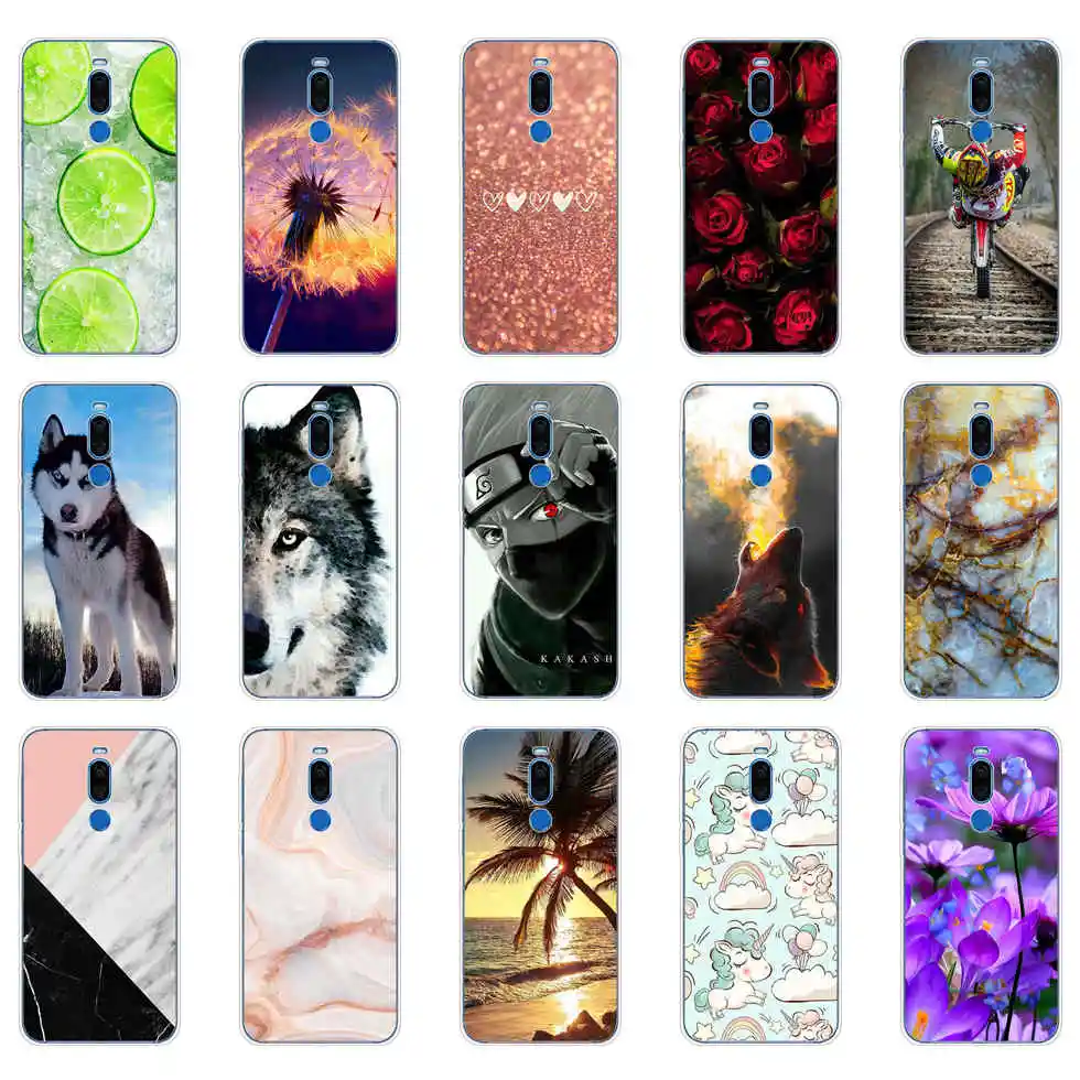 Для Meizu X8 полный защитный мягкий силиконовый чехол для телефона из ТПУ с принтом