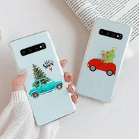 christmas tree girl gift phone case transparent for samsung galaxy a s 7 8 11 21 50 30 81 51 90 5g 20 e ultra m60s