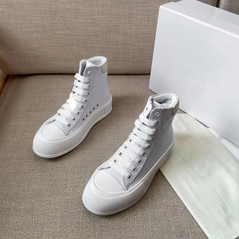 

Women Spring Sneakers Fashion New Ladies Lace Up Shoes Female Solid Chuncky Canvas Casual White Flats Low Heels Outdoor