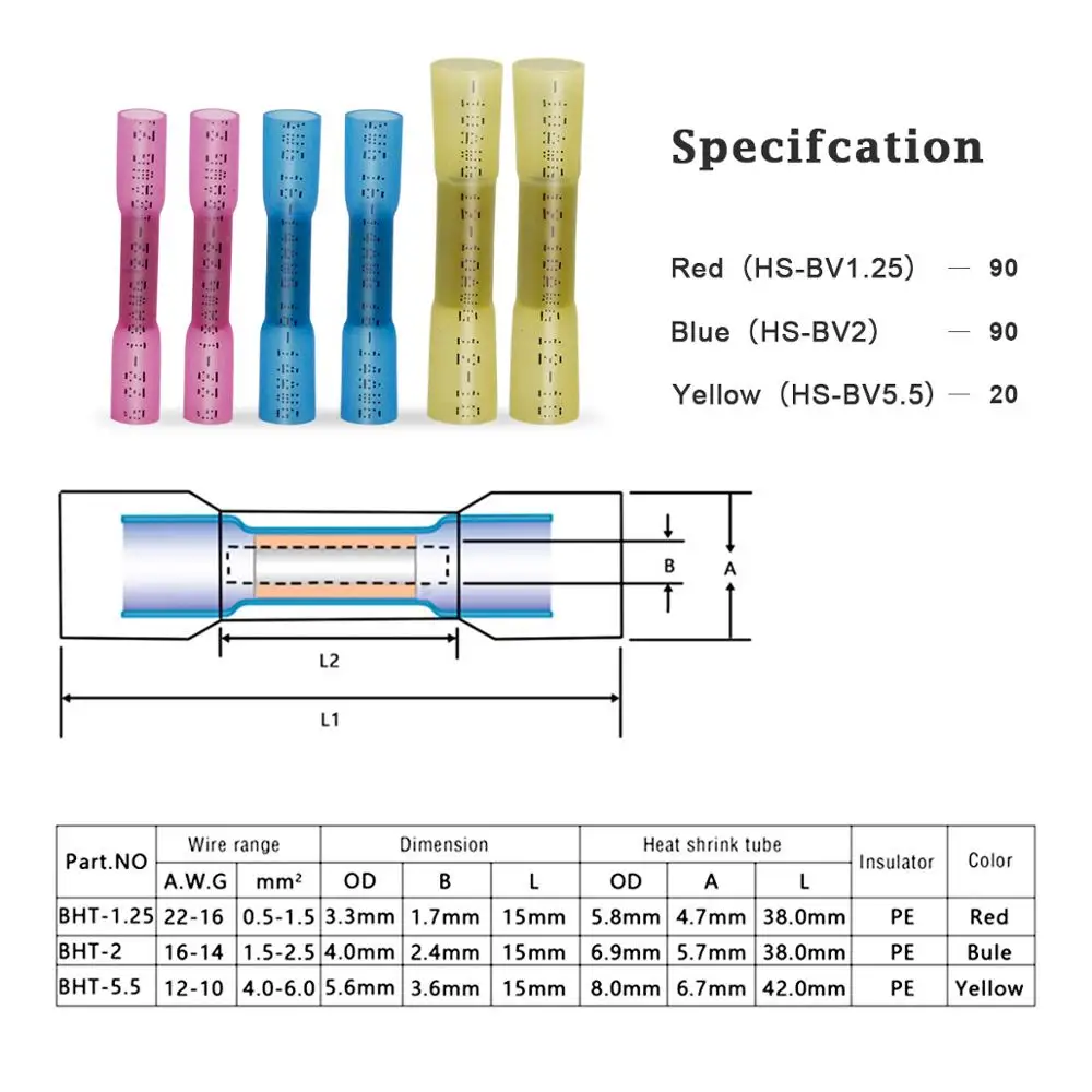 20/100/200 шт Электрический соединительный провод соединитель изолированные