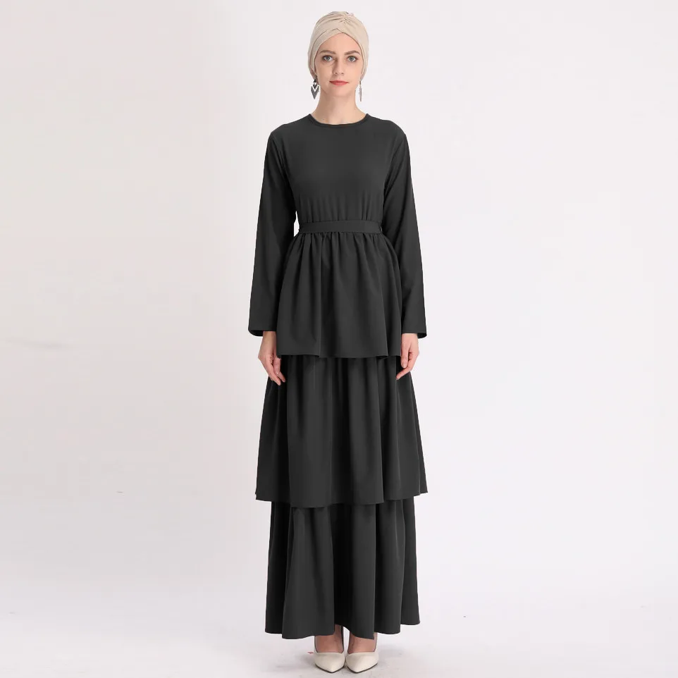 Маленькое длинное однотонное платье-юбка в мусульманском стиле Женская модная и элегантная длинная юбка