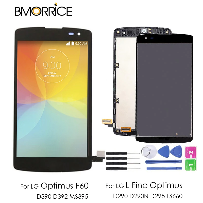 ЖК дисплей для LG L Fino Optimus D290 D290N D295 LS660 F60 D390 D392 MS395 кодирующий преобразователь