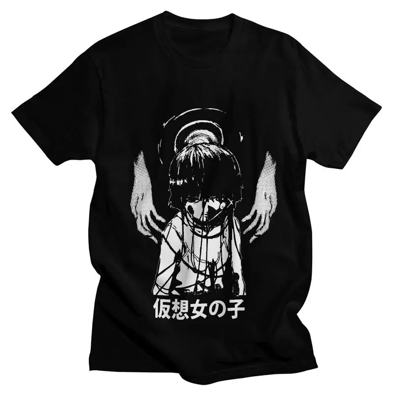 Мужская футболка с принтом манга серийные эксперименты рисунком из аниме