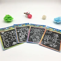 50pcs100pcs set of drawing board magic scratch childrens drawing creative card stickers kids education coloring book diy toys