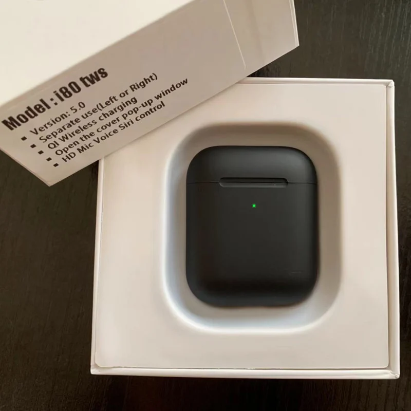 i80 black Оригинальные I200 TWS с умным сенсором Беспроводные Bluetooth 5,0 наушники Реплика Arie2 Беспроводная зарядка наушники PK i9000 для IOS - Цвет: i80 black