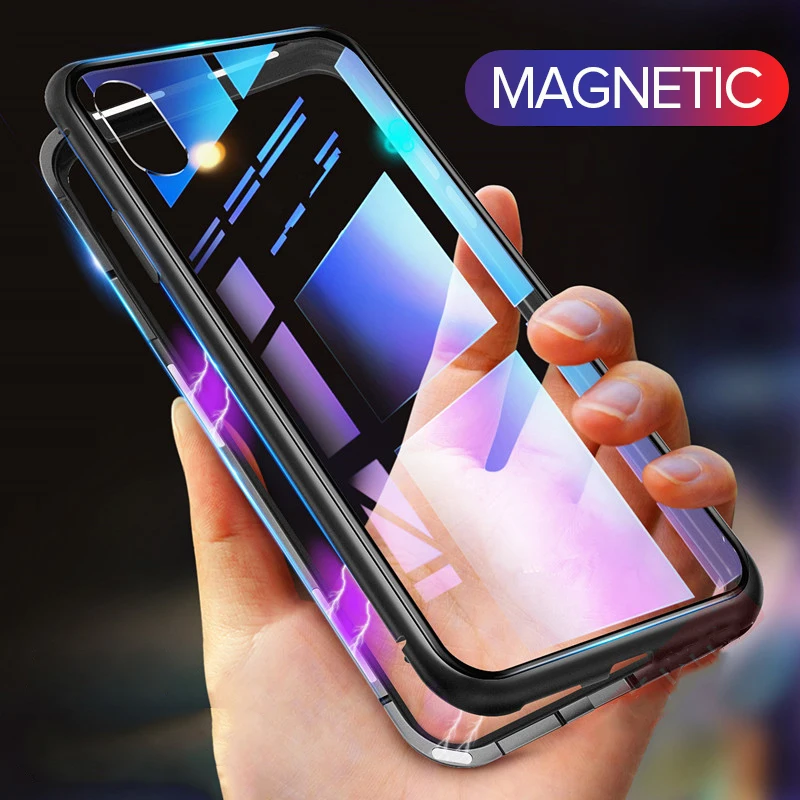 Магнитный чехол для OPPO A7 A5S A3S A31 A91 A5 A9 2020 F11 Pro F7 F9 Рино 2 3 A52 A72 флип закаленное Стекло