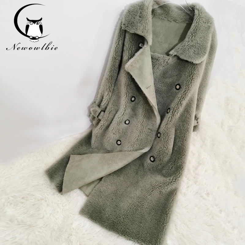 2022 New Fashion Women's Teddy Lazy Wind Jacket in Winter  Long Real Wool Overcoat in Autumn and Winter women coat