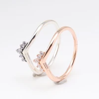 100 925 sterling silver pan ring creative crown crown crown wishing bone ring for women wedding party gift fashion jewelry