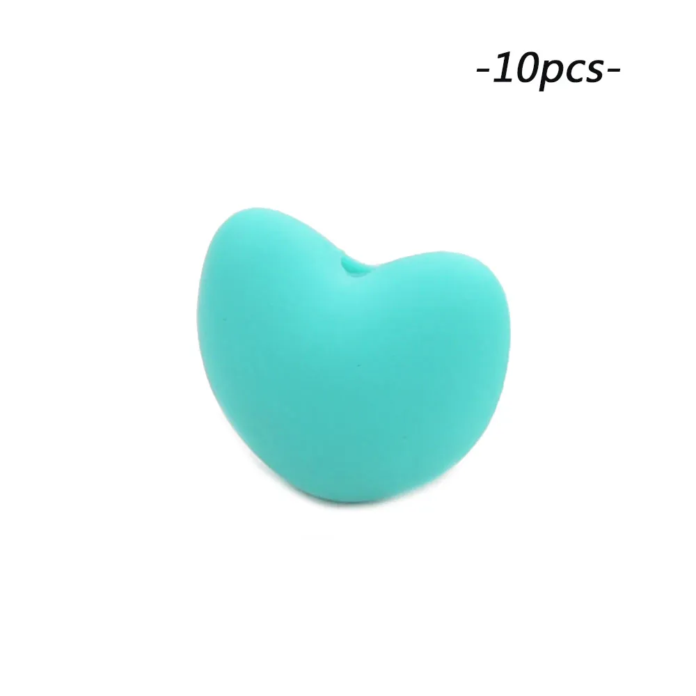 turquoise LOFCA 10 шт Силиконовая соска бисер ребенок прорезывание зубов игрушки жевательные Новорожденные кормящие Прорезыватели бусины прорезывание зубов ожерелье аксессуары - Цвет: turquoise