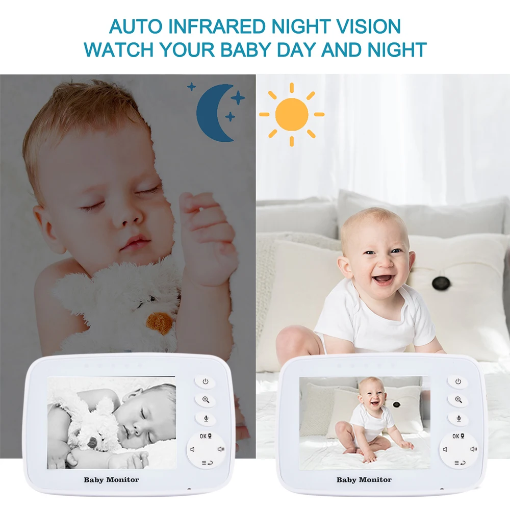 Baby Monitor Wireless Video Color With 3.2Inches LCD 2 Way Audio Talk Night Vision Surveillance Security Camera |