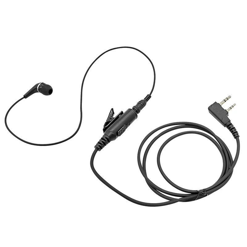 Cena Do Szybkiego Rozłączenia Zestaw Słuchawkowy 2-Pin In-Ear Walkie Talkie Słuchawki Z PTT Mic Kompatybilny Z Obsługi Kenwood Bao Feng Radiotelefonów