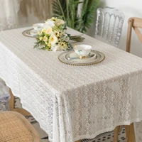 mediterranean style decoration tablecloth white rectangle for wedding party christmas table cover square dining table home decor