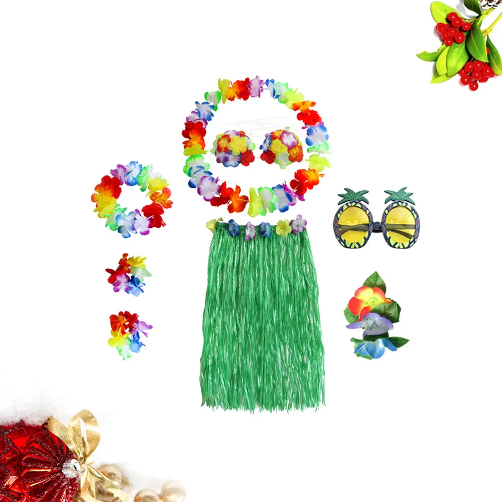 8 шт. пляжный костюм гавайской хулы платье танцевальная юбка хула из тропической
