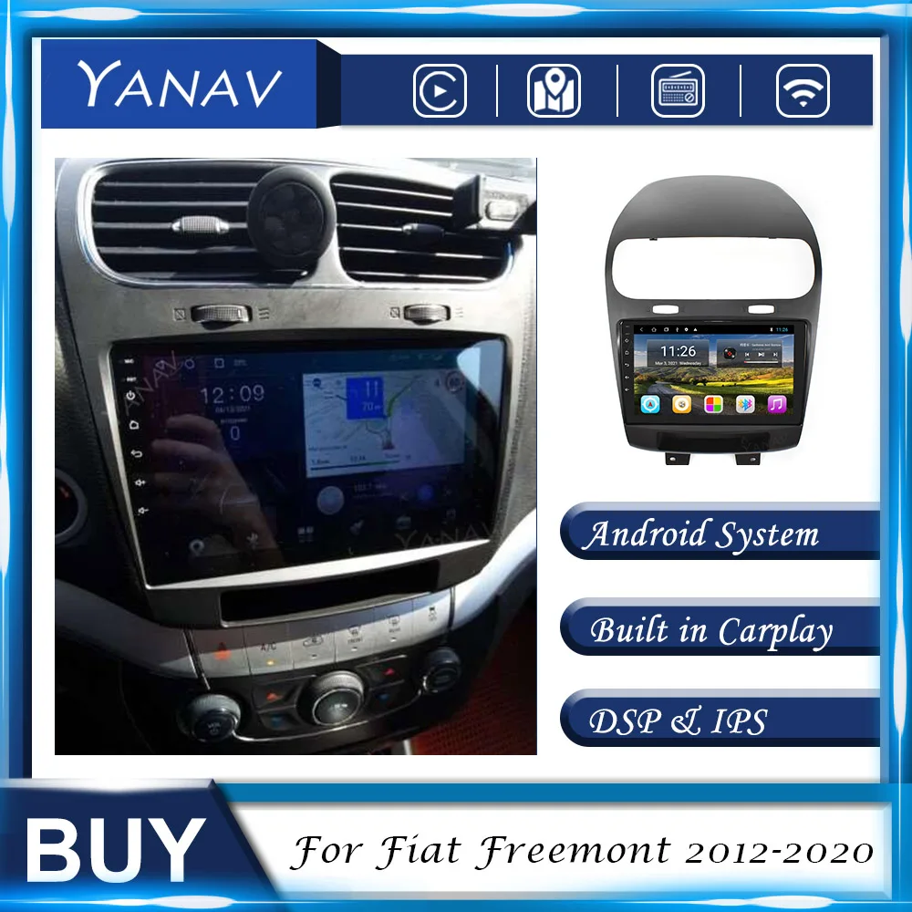 Автомагнитола на Android для Fiat Freemont 2012-2020 с GPS-навигацией стереоприемником