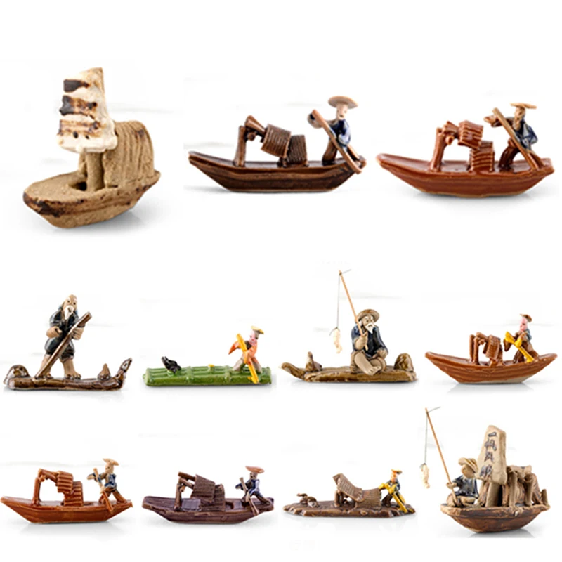 

Аквариумная Рыбка, лодка, рыбка, керамическая фигурка, поделка, ландшафт, садовый горшок, растение, сказочное китайское украшение