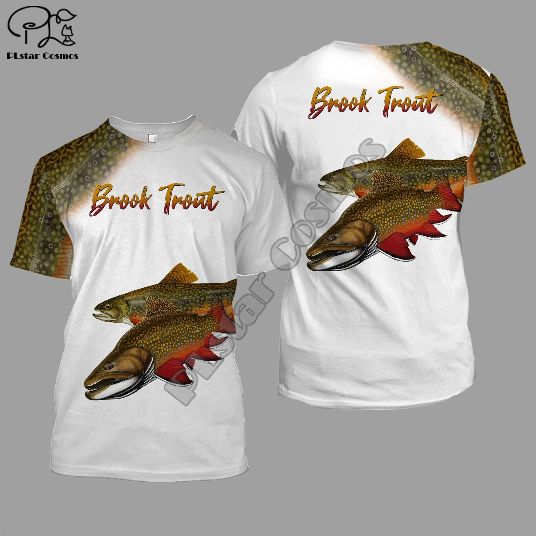 Футболка мужская с 3D принтом Брук форель и рыбалки модная рубашка в стиле