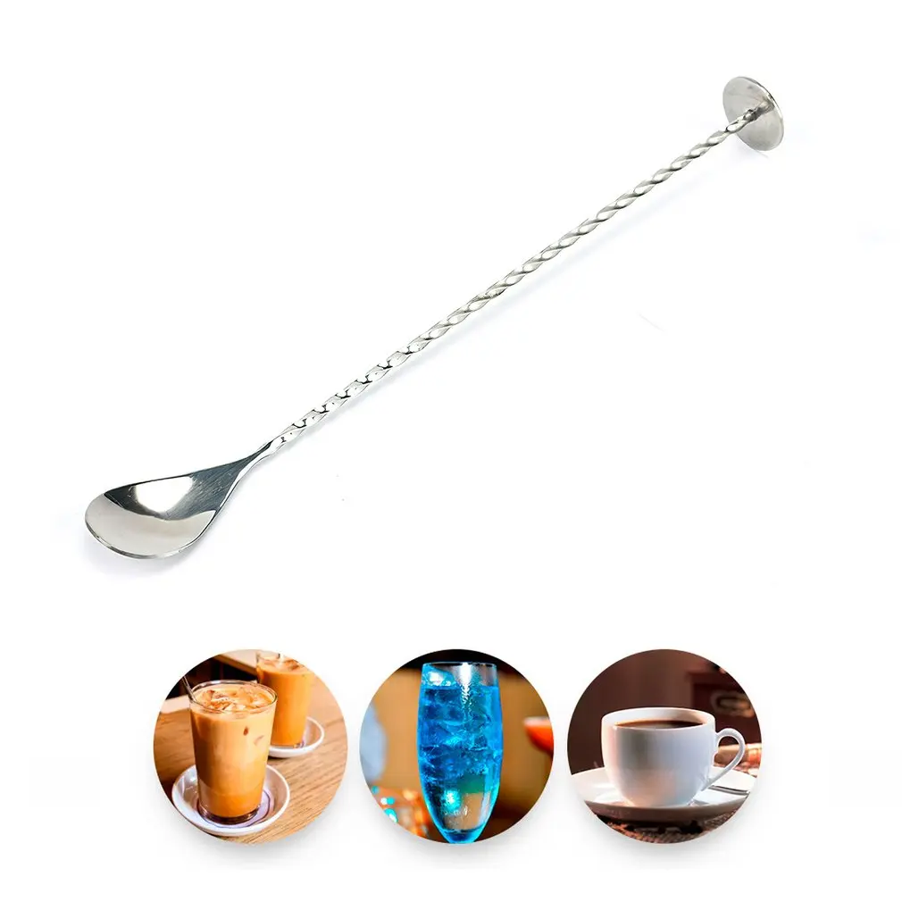 

24CM Stainless Steel Mixing Spoon Spiral Pattern Bar Cocktail Drink Shaker Sticks Bar Accessories Home Bars Bartender Tool