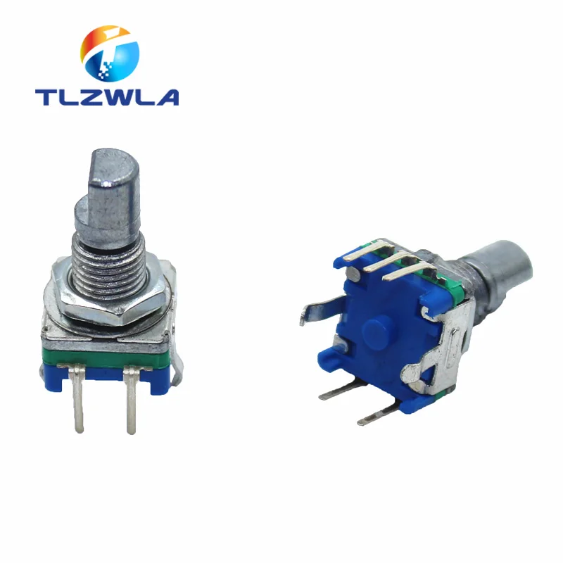 

5Pcs Half axis rotary encoder, handle length 15mm code switch/ EC11 / digital potentiometer with switch 5Pin