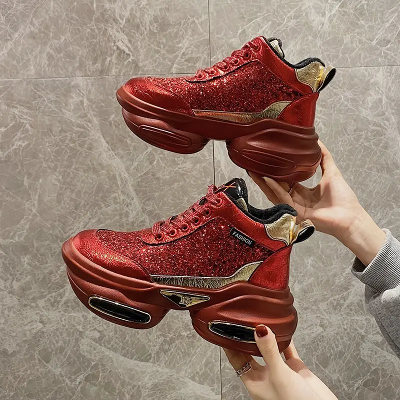 

High heels platform platform polyurethane sports shoes women's shoes running shoes casual sports shoes X694