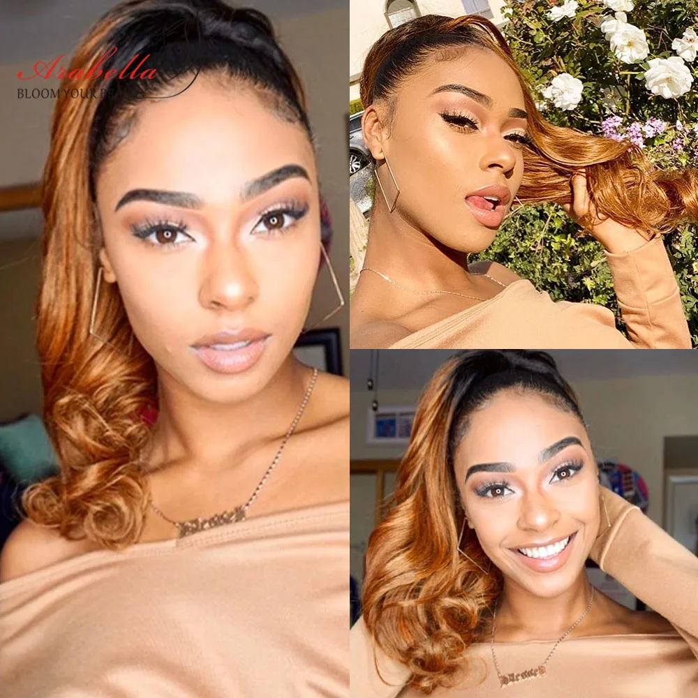 Омбре объемная волна 13х4 кружевной передний парик с детскими волосами Арабелла