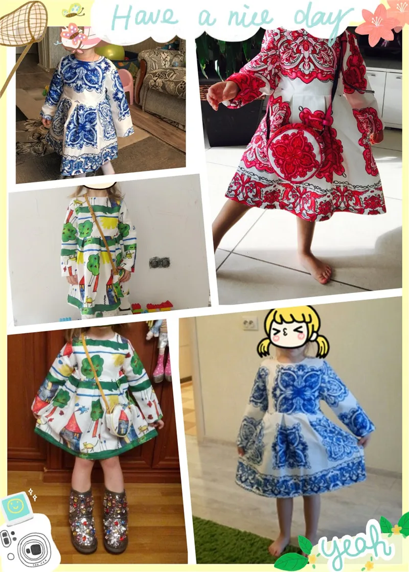 Летнее платье для девочек с сумочкой принцессы Новинка милая детская одежда