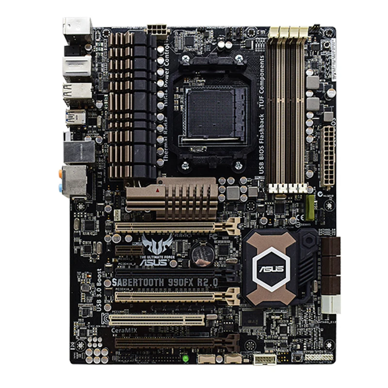 Bestellen SABERTOOTH 990FX R 2,0 Für ASUS Buchse AM3 + Verwendet Motherboard DDR3 32GB Desktop Amd 990FX Bergbau Motherboard PCIE 3rd Gen X16 Slot