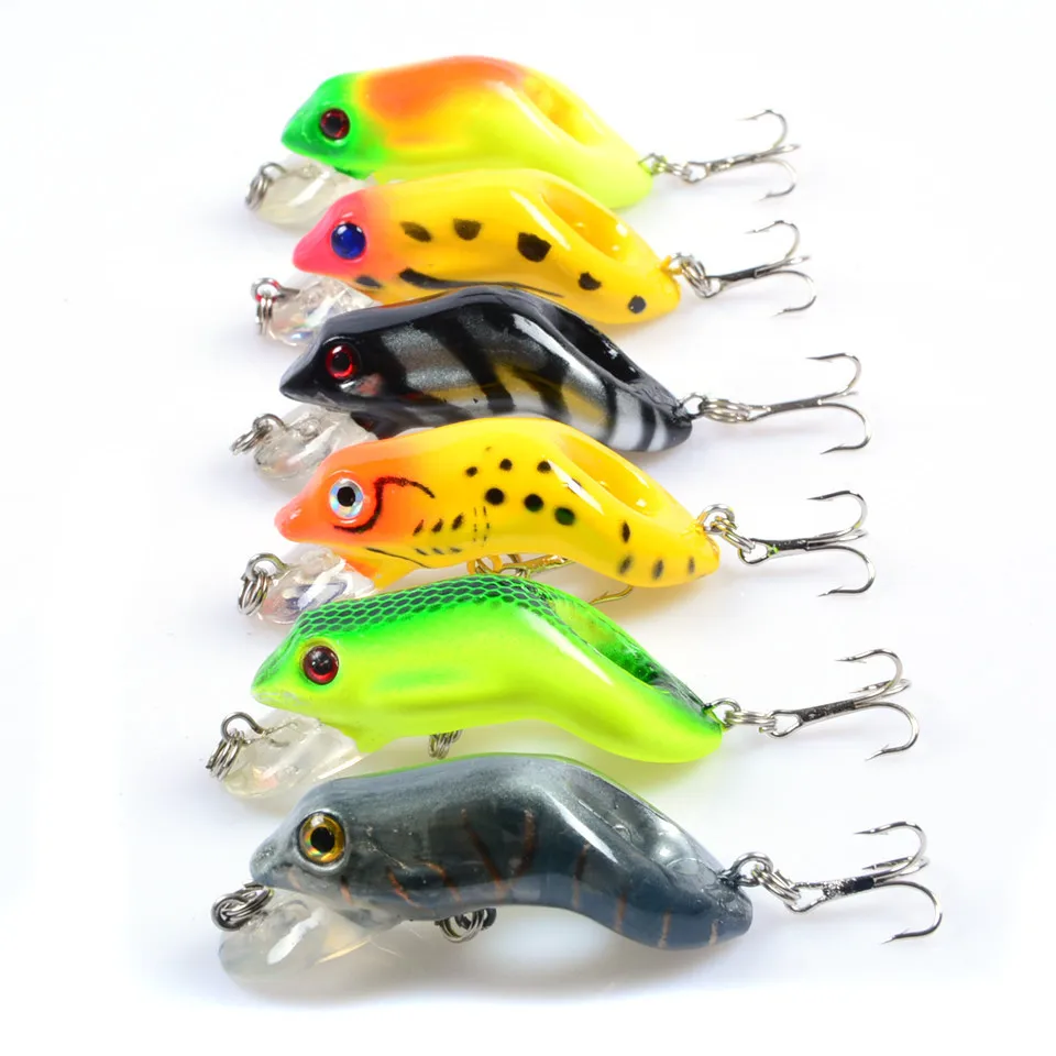 

6Pcs 9g5.5cm Frog Fishing Lure Set Artificial Hard Bait Tools Carp Fishing Accessories Topwater Fishing Pike Lures Minnow Tackle