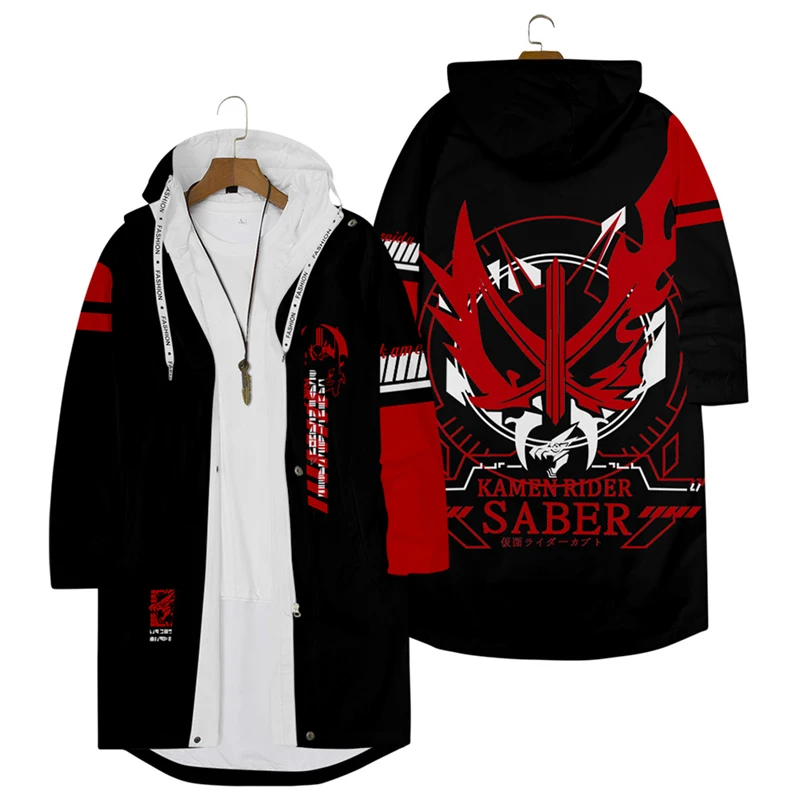 

Куртка-Ветровка унисекс средней длины с принтом саблей