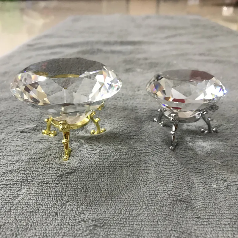 Прозрачный кристаллический бриллиант с базовой формой пресс-папье стеклянный