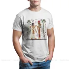 Футболка мужская хлопковая, винтажная рубашка с принтом старого Египта, хиероглифа и символа старой культуры, поет и символ, большие размеры