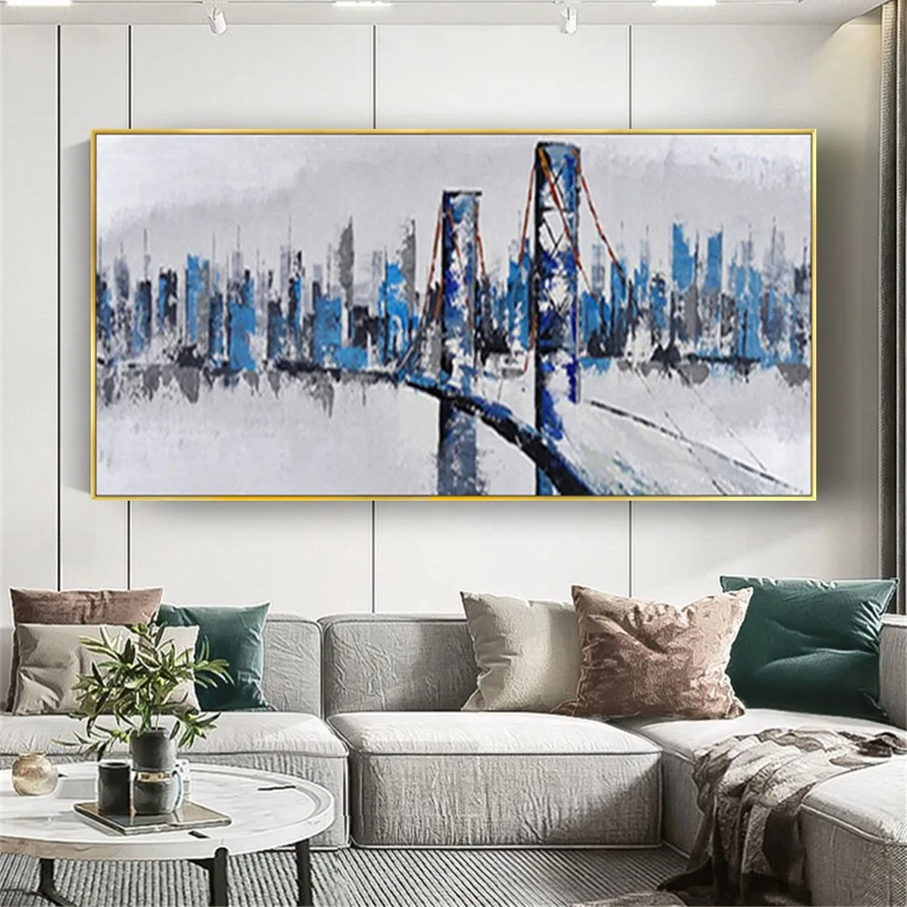 

New Design Modern New York Oil Painting Living Room Wall Pictures Large Canvas Wall Art Landscaple Painting No Framed Picture