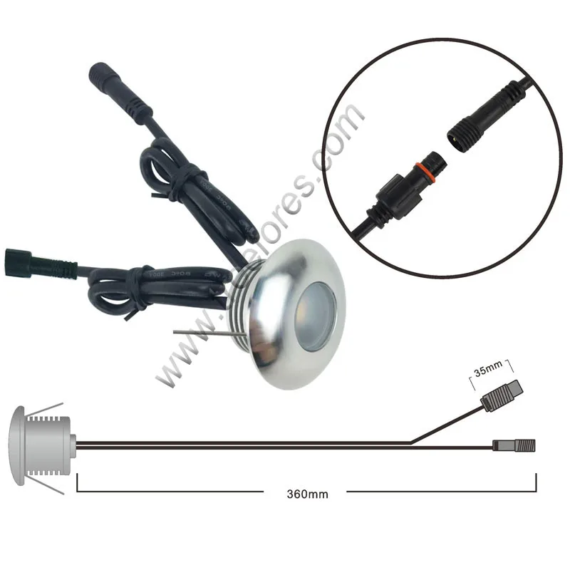 Растовый светильник IP67 1 Вт 3W CREE 12V 24V dc мини светодиодный прожектор Наружная спа-ванна похоронены точечное освещение