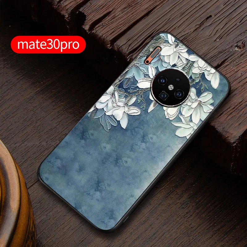 Рельефный Винтажный чехол в Восточном китайском и японском стиле для Huawei mate 30 Pro с