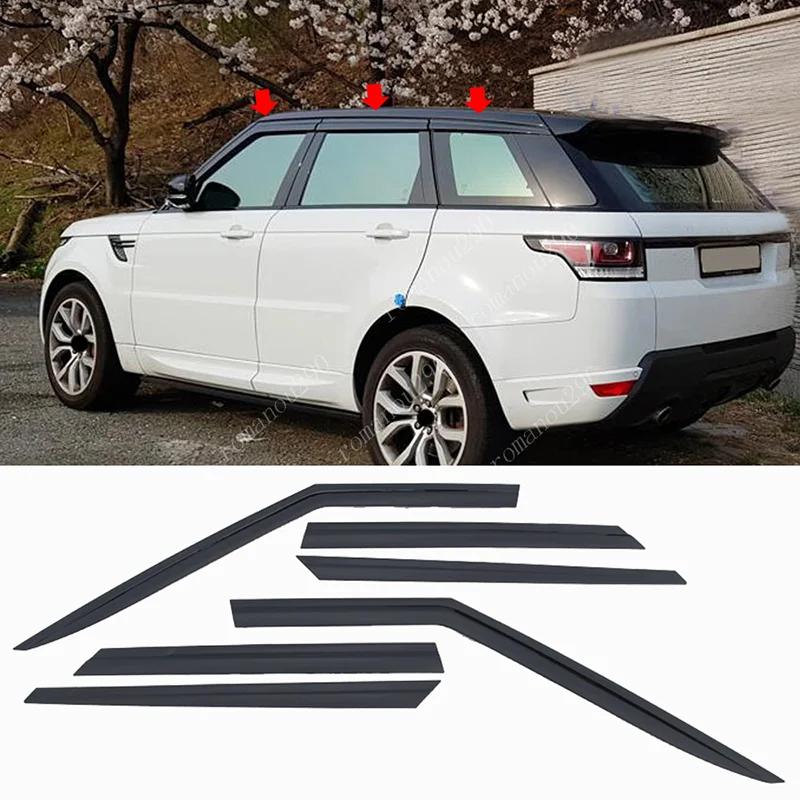 Fits For Land Rover Range Rover Sport 2014-2021 Black Window Visor Vent Sun Rain Guard Moulding Car Accessories 6PCS