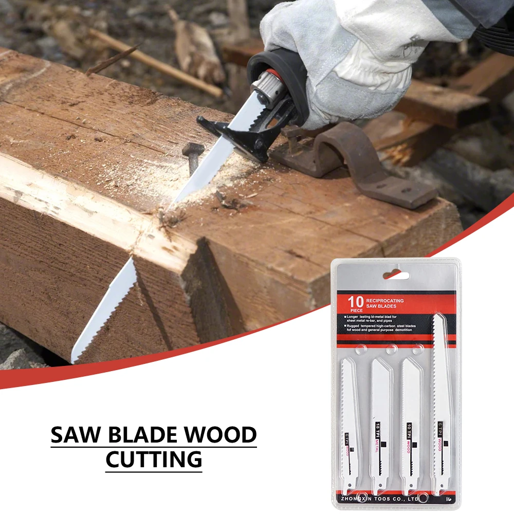 

4pcs Reciprocating Saw Blade Set High Carbon Steel Saber Saw For Wood Metal Cutting Power Tools Accessories Woodworking Tools