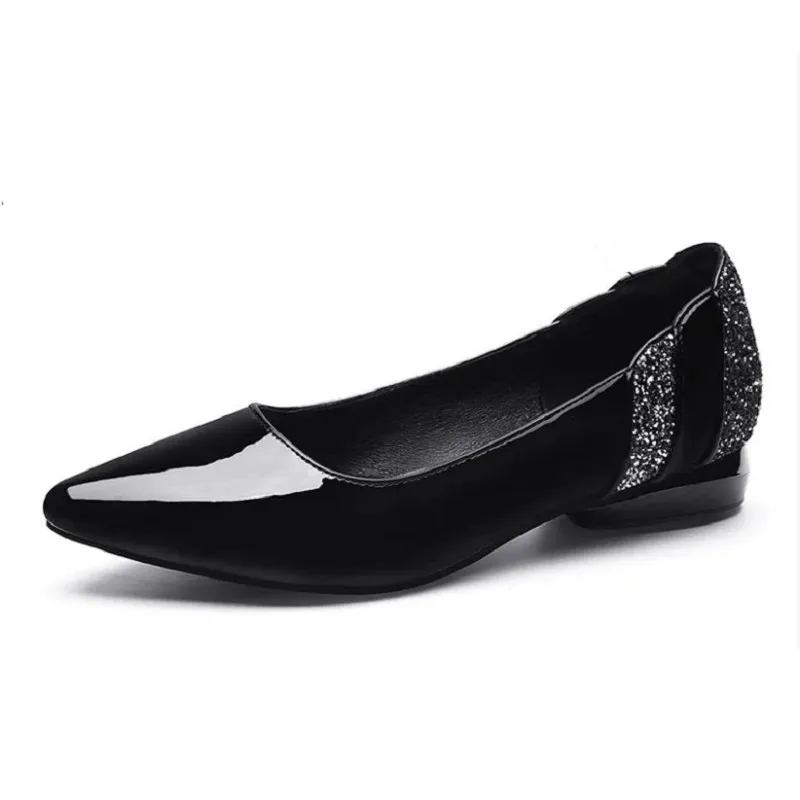 

Women Sweet Black Light Weight Office Pu Leather Slip on Square Heel Pumps Lady Cool High Quality Office Heel Shoes E6693