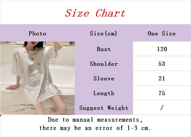 

Letter Print Women Sparkling T-shirt Casual Loose Summer Streetwear Cool Half Sleeve Tee Fashion Hip Hop Female Club Tops