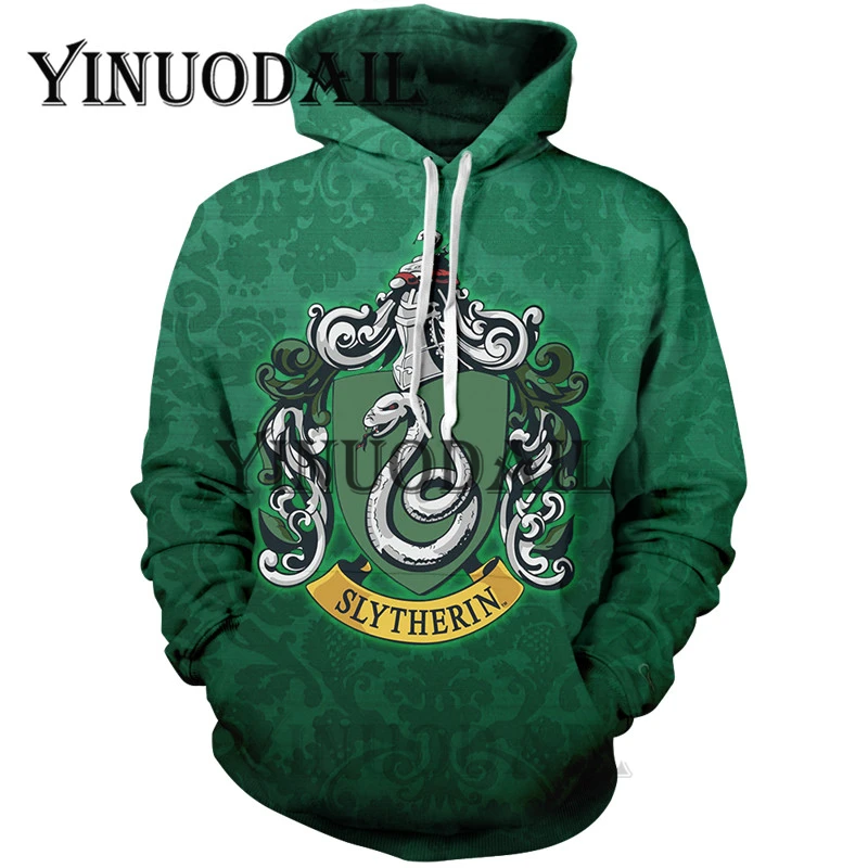 Wizardry Hufflepuff толстовка с 3D принтом и карманом Хогвартс Гриффиндор унисекс Толстовка костюм толстовки Мужская одежда