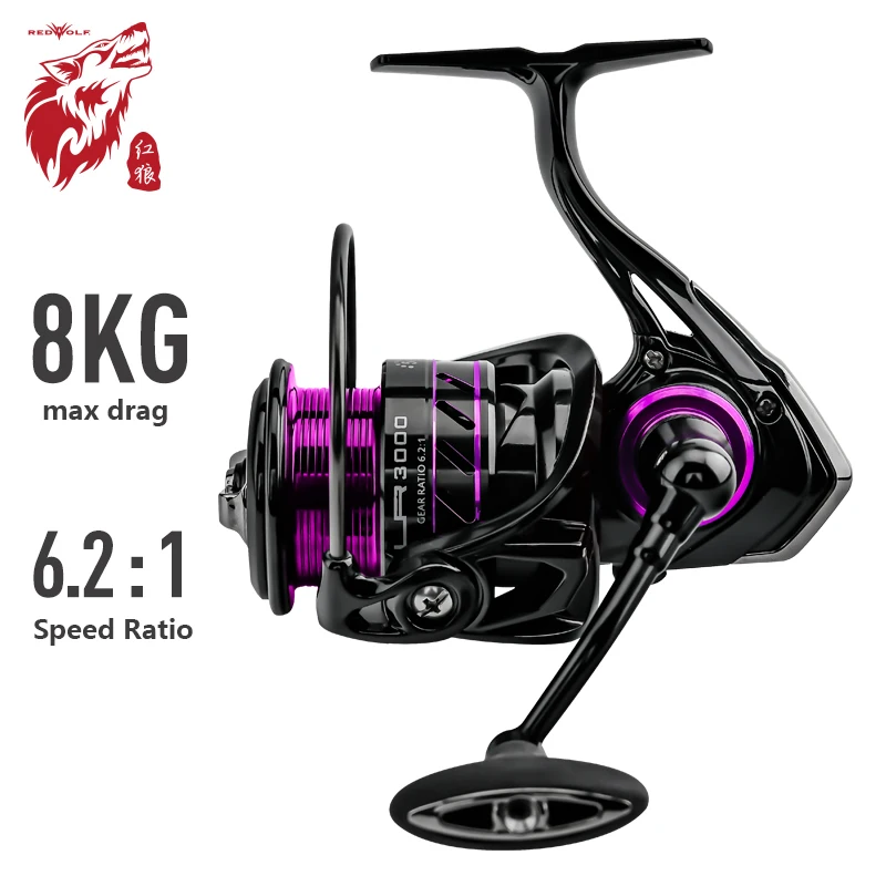 

REDWOLF Spinning Fishing Reels 2000/3000 8KG Power Ratio 6.2:1 Anti-corrosion For Fishing Reel Tackle Accessories Sea Equipment