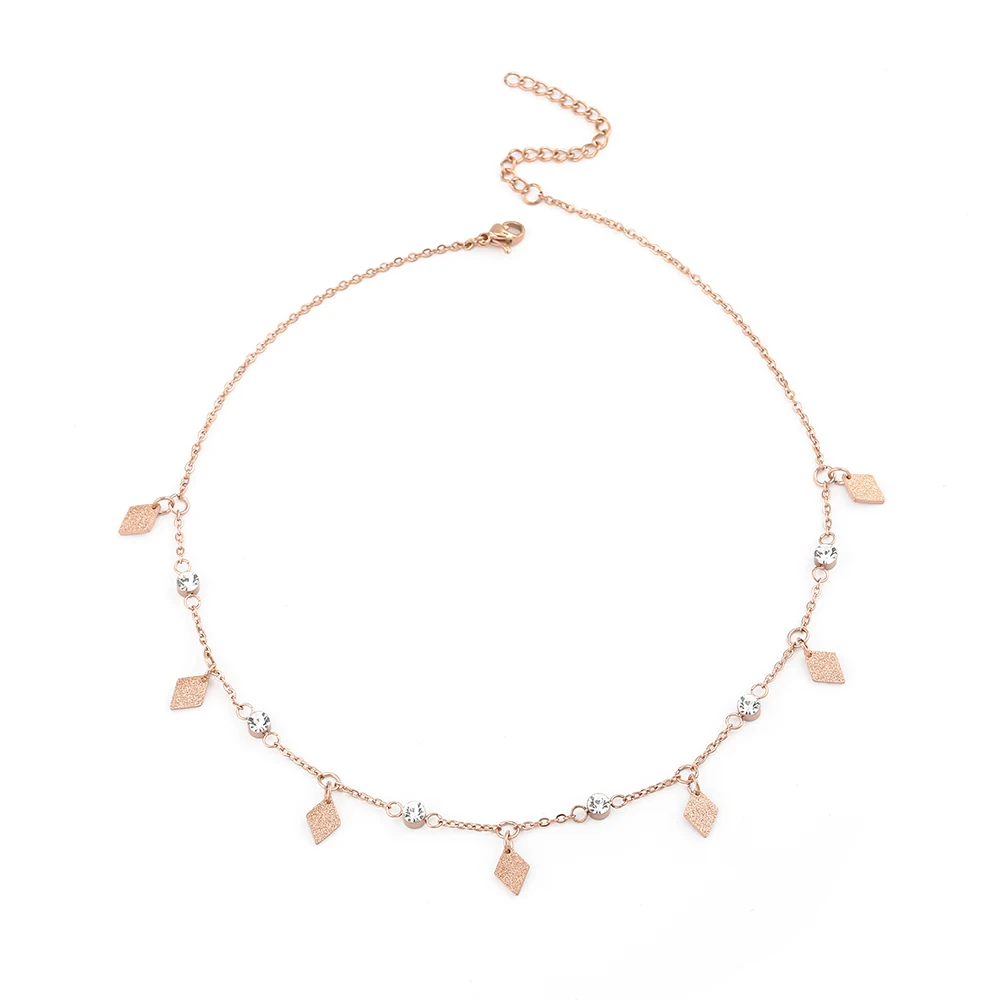 Mavis Hare сверкающее ожерелье чокер с ромбовидным сверкающим камнем цепочка из