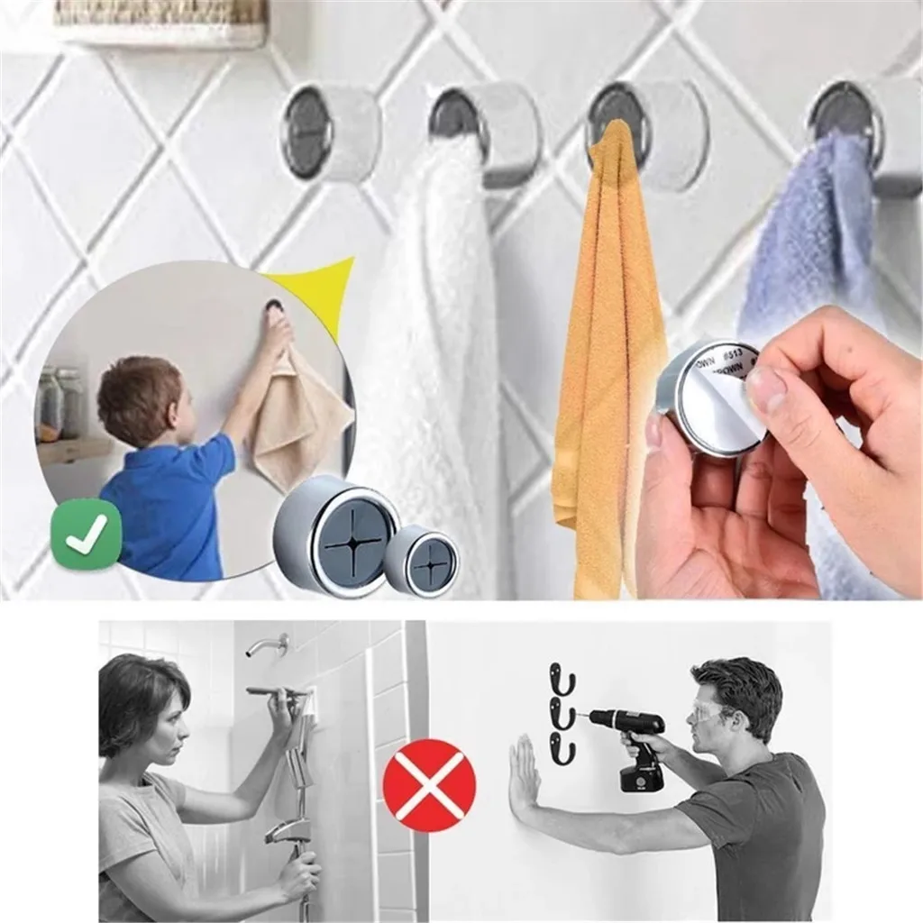 

Invincible Hook-free Towel Creative Hook Set Free Punch Hook Kitchen Bathroom Door Home Accessories accroche torchon mural