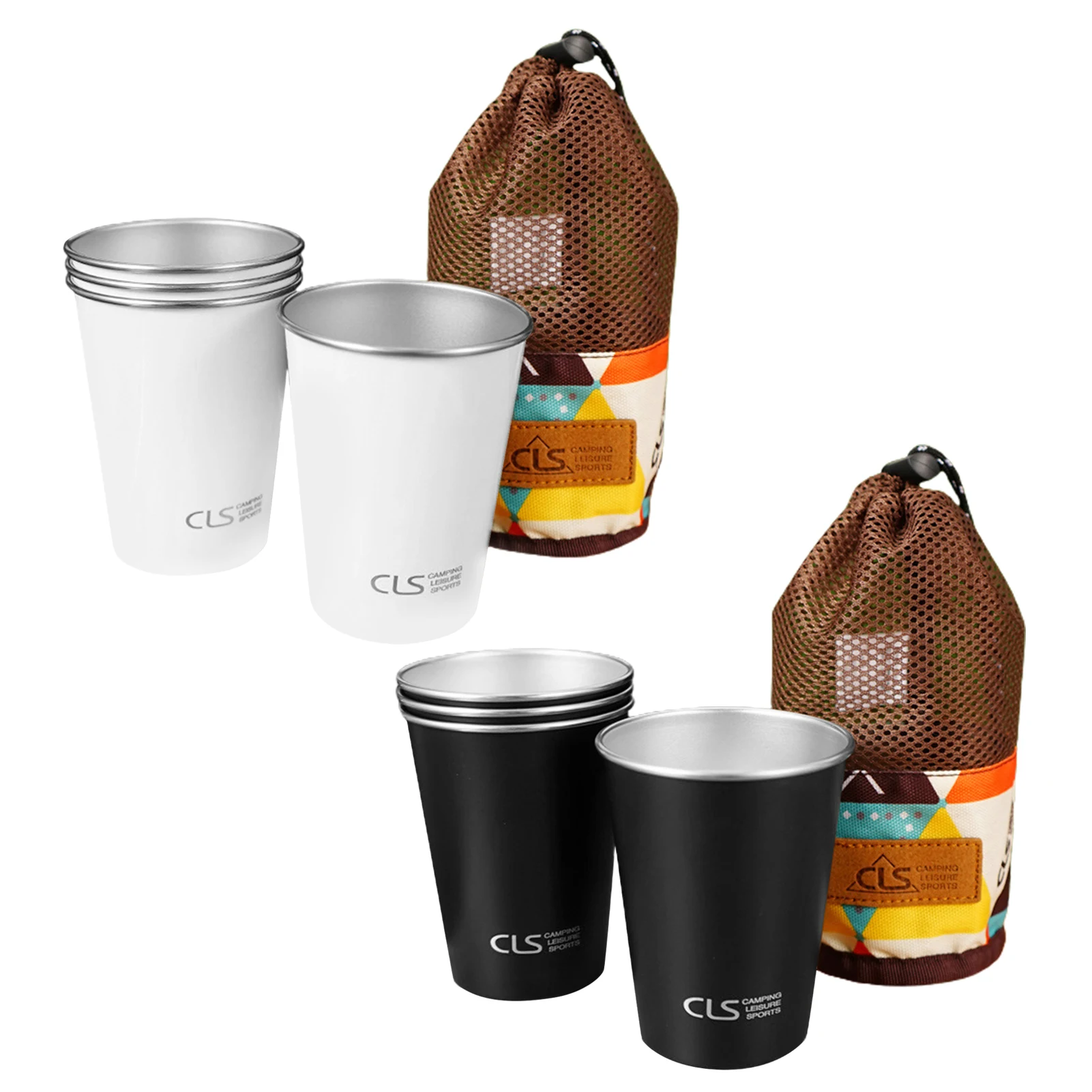 4 шт. портативная кофейная чашка из нержавеющей стали 350 мл |