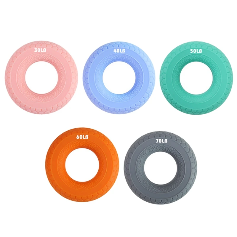 

5Pack Grip Strength Trainer Hand Grip Exerciser Strengthener Finger Strength Rings Silicone For Adults Kids Elderly