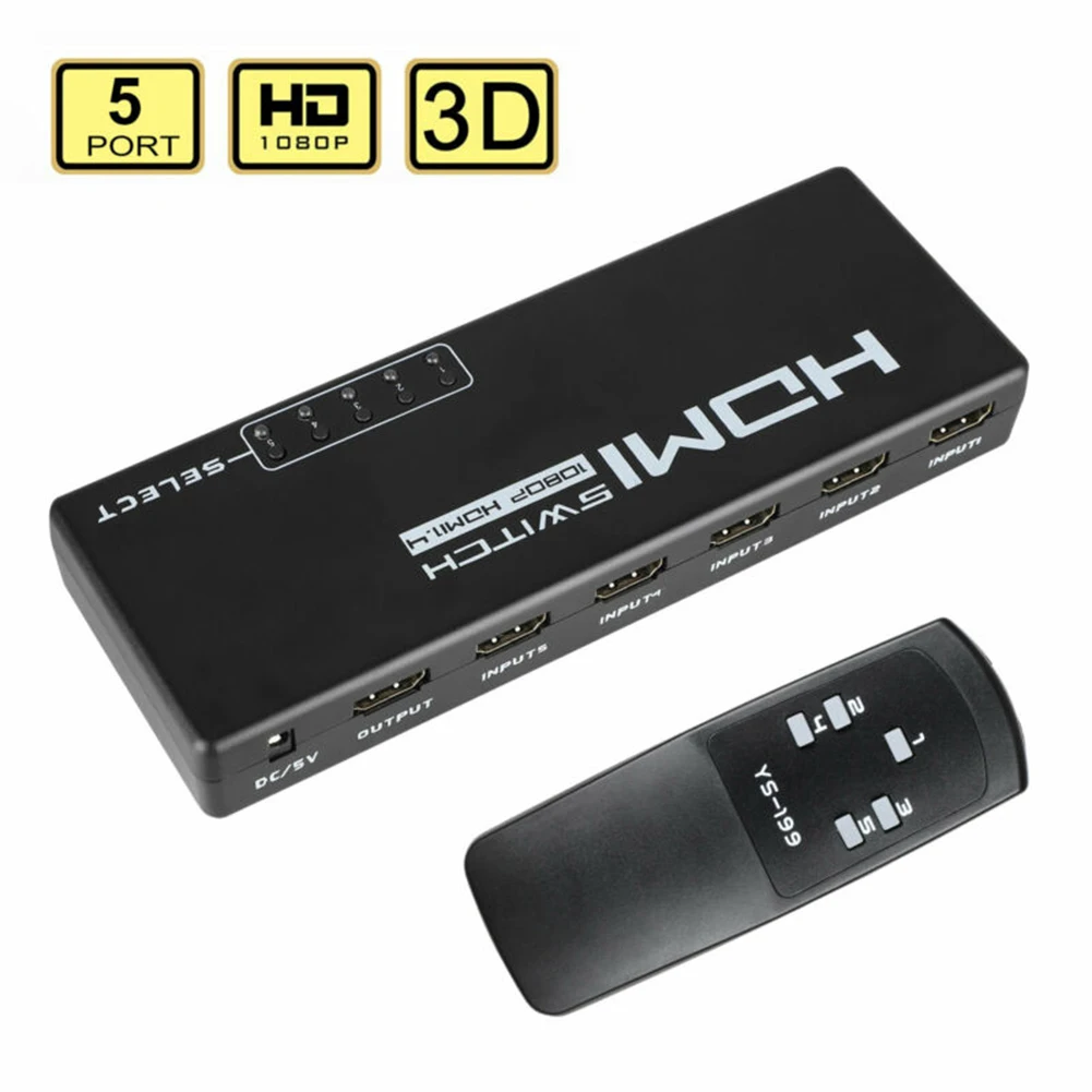 3D HDMI переключатель 1080p 5 портов Переключатель Селектор сплиттер концентратор |