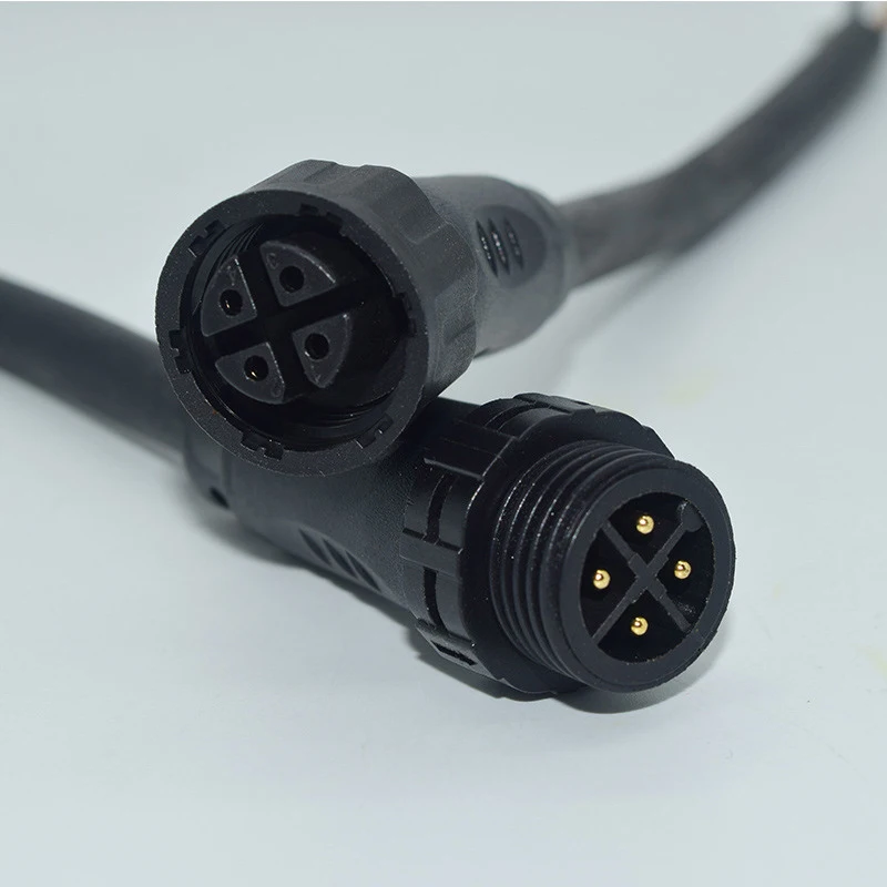 4 контактный IP68 водонепроницаемый разъем светодиодный кабель для лампы M16 штекер
