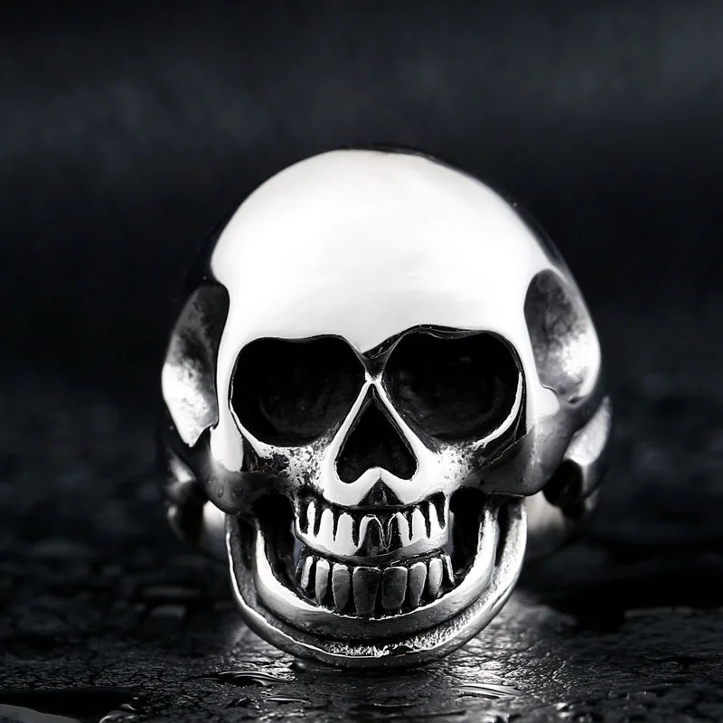 

Carofeez Punk Gothic Men Rings Trendy Stainless Steel Skull Rings For Men Jewelry Halloween Men Accessories Party Gift