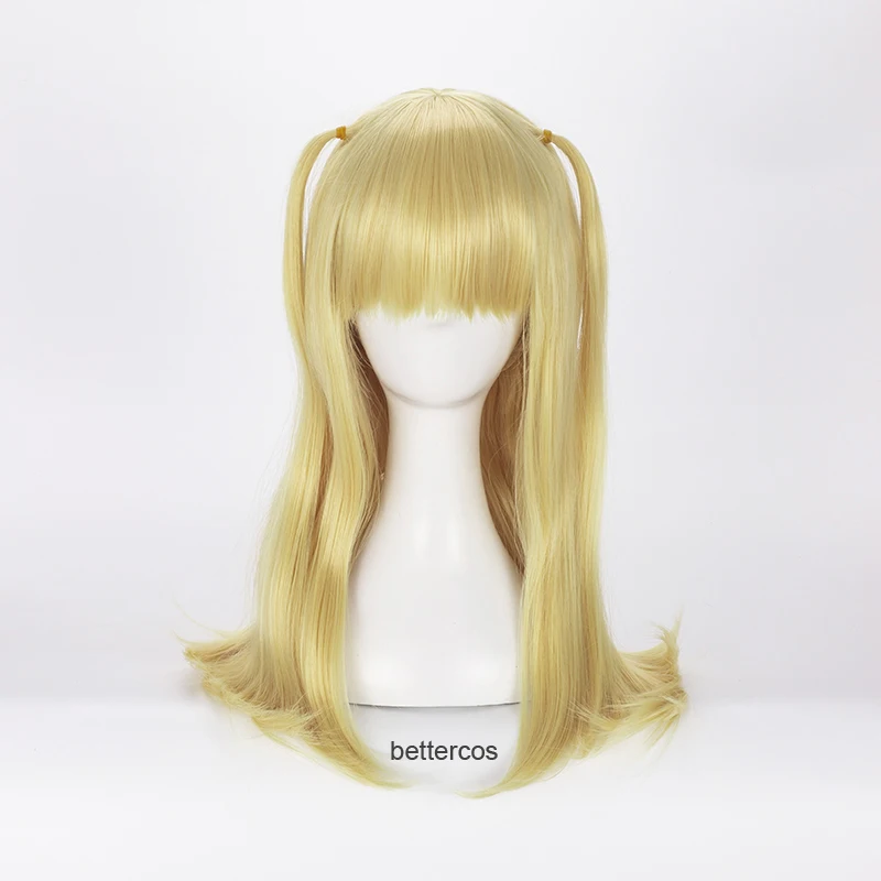 

Death Note Amane Misa Cosplay Wig Long Straight Golden Ponytails Heat Resistant Synthetic Hair Wig + Wig Cap