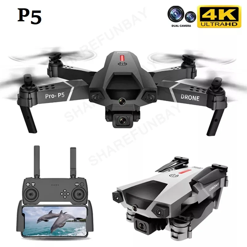 

Новый P5 Дрон с разрешением 4K двойной Камера профессиональной аэрофотосъемки инфракрасный обходом препятствий Квадрокоптер RC вертолет игр...