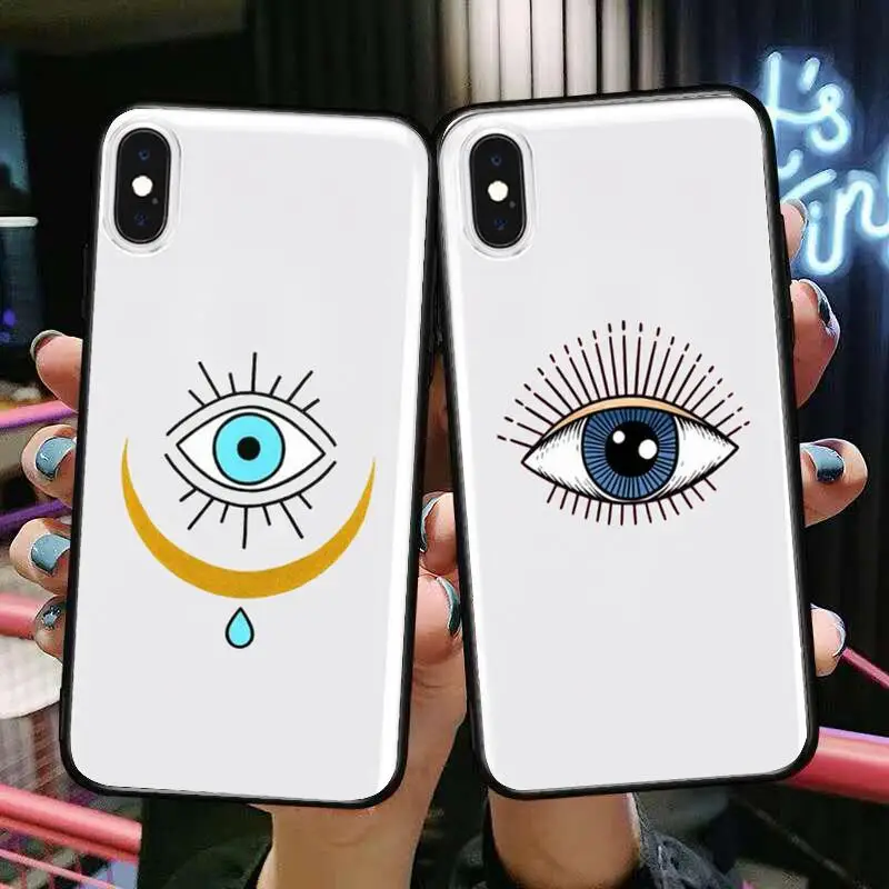 

Evil Eye Illustrations Transparent Phone Case For XiaoMi Redmi Note 10 9S 8 7 6 5 A Pro T Y1 Anime Cover Silicone Pre funda